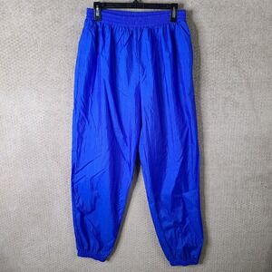 Vintage River Edge Pants Mens XL Blue Nylon Track Windbreaker Joggers Casual